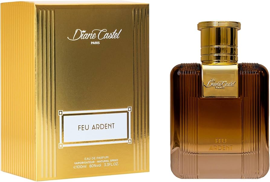 Feu Ardent de Diane Castel – Parfum Homme Eau de Parfum 100 ml, Notes Ambrées, Boisées et Épicées